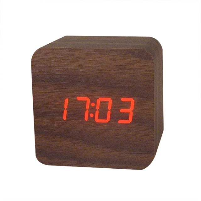 wood digital clock 