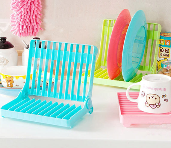 Collapsible Plate Storage Dish Drain Rack