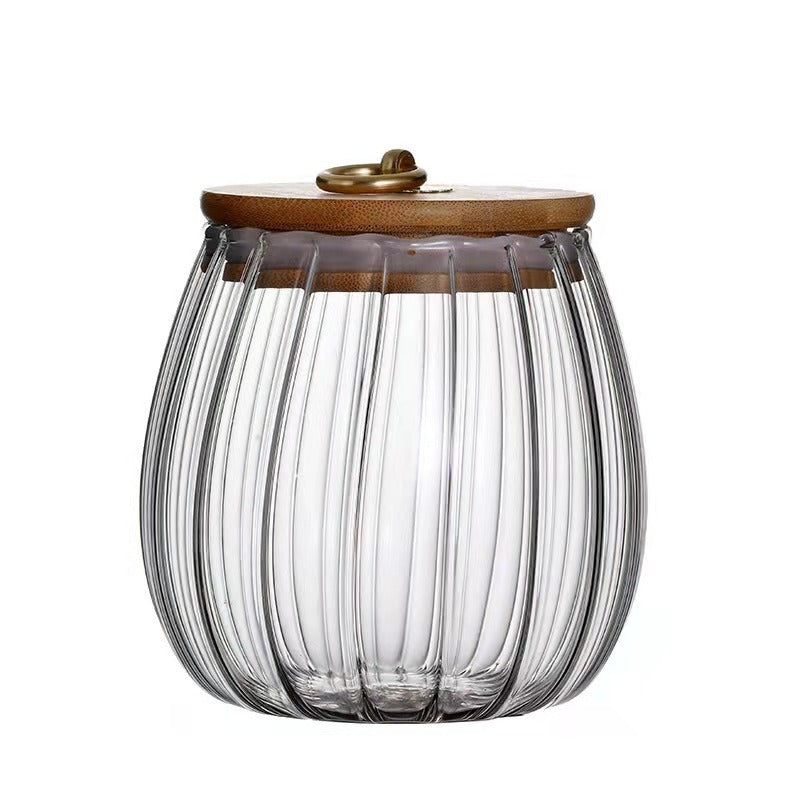 Large Capacity Glass Jar Bamboo Sealed