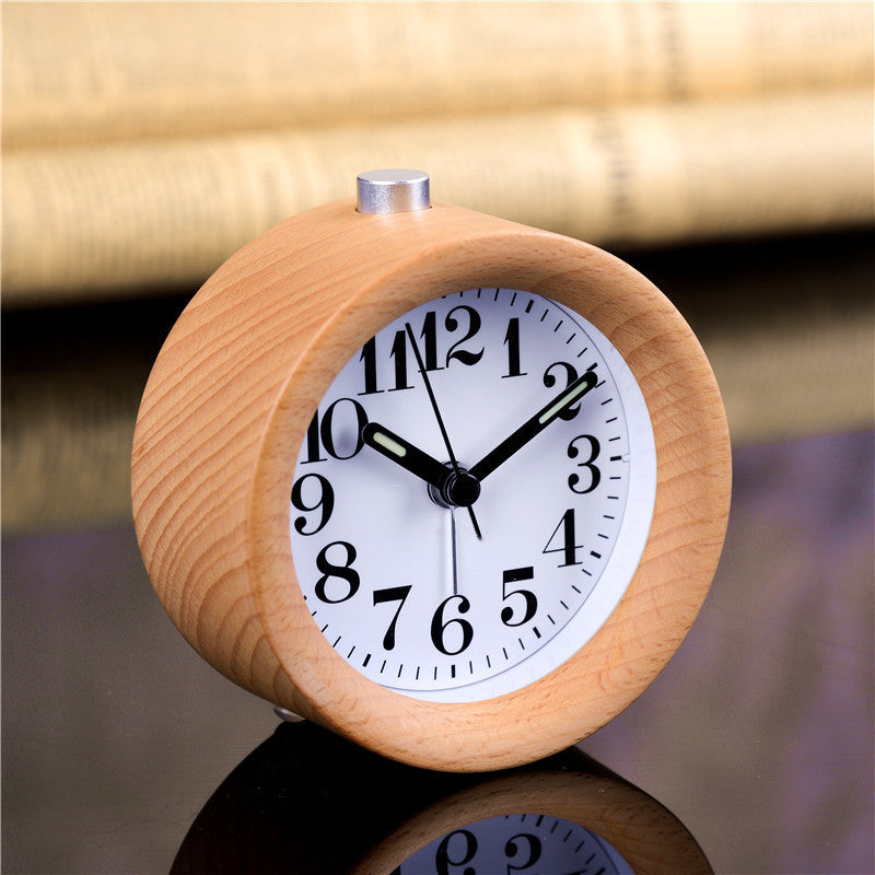 wooden digital alarm clock