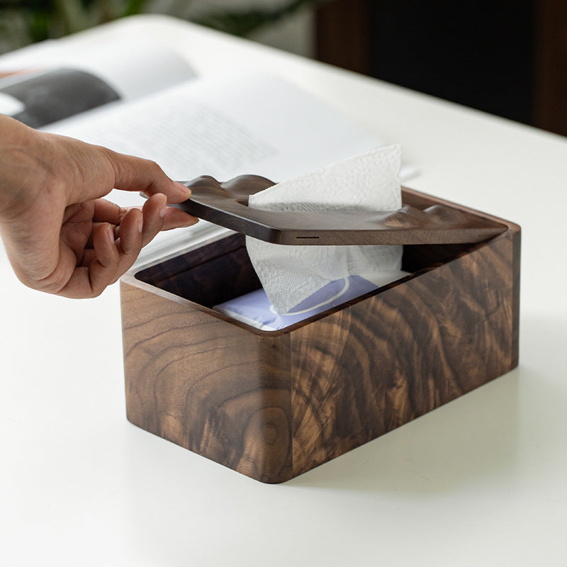 Black Walnut Solid Wood Tissue Box