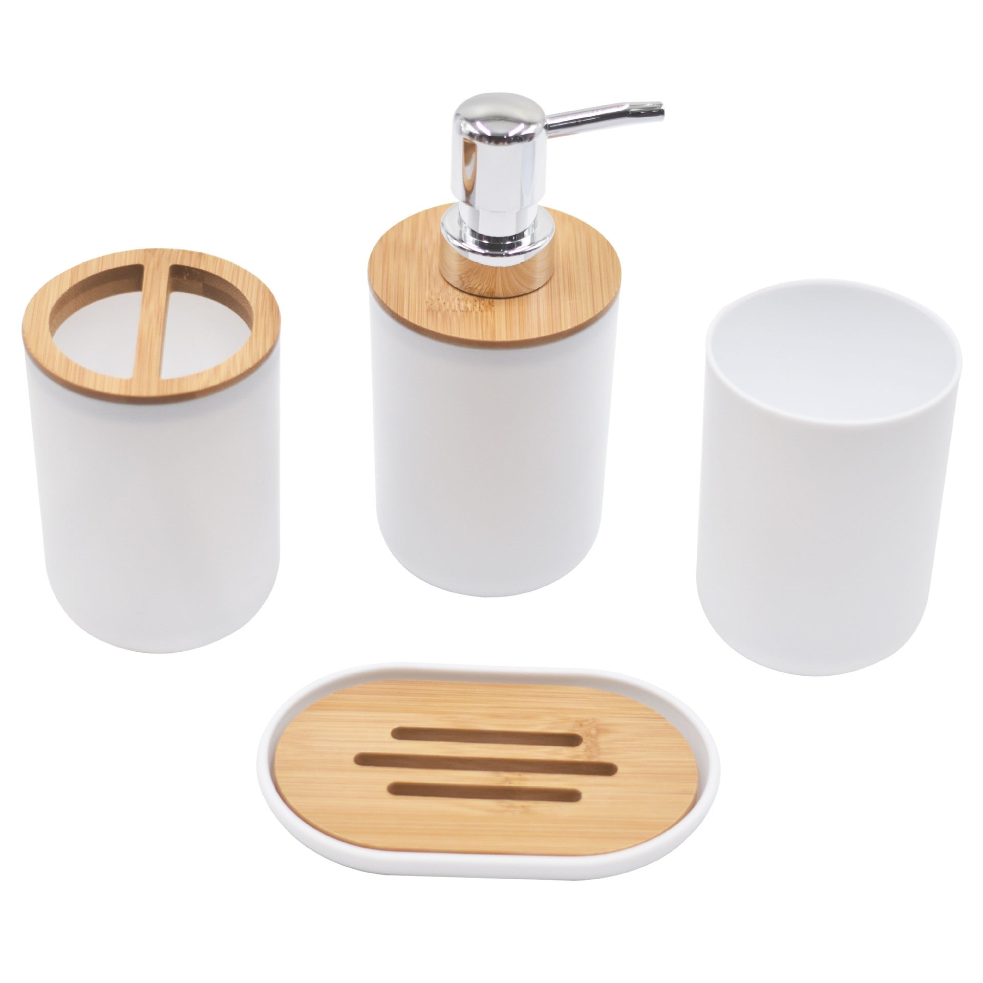 Light Luxury Bamboo and Wood Bathroom Set