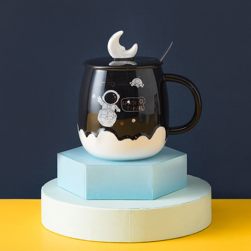 Creative Astronaut Ins Style Ceramic Cup With Lid 