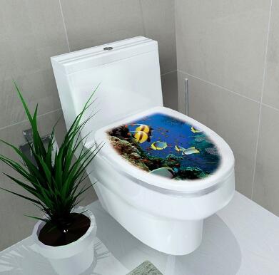 Toilet Cover Wall Stickers 3D Waterproof Bathroom stickers