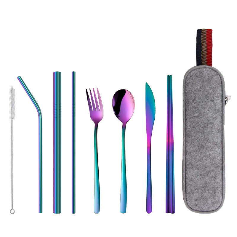 Stainless Steel Portable Colorful Tableware Spoon