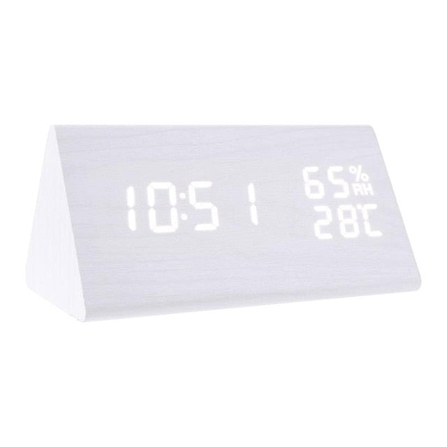 White Digital Thermometer Clock