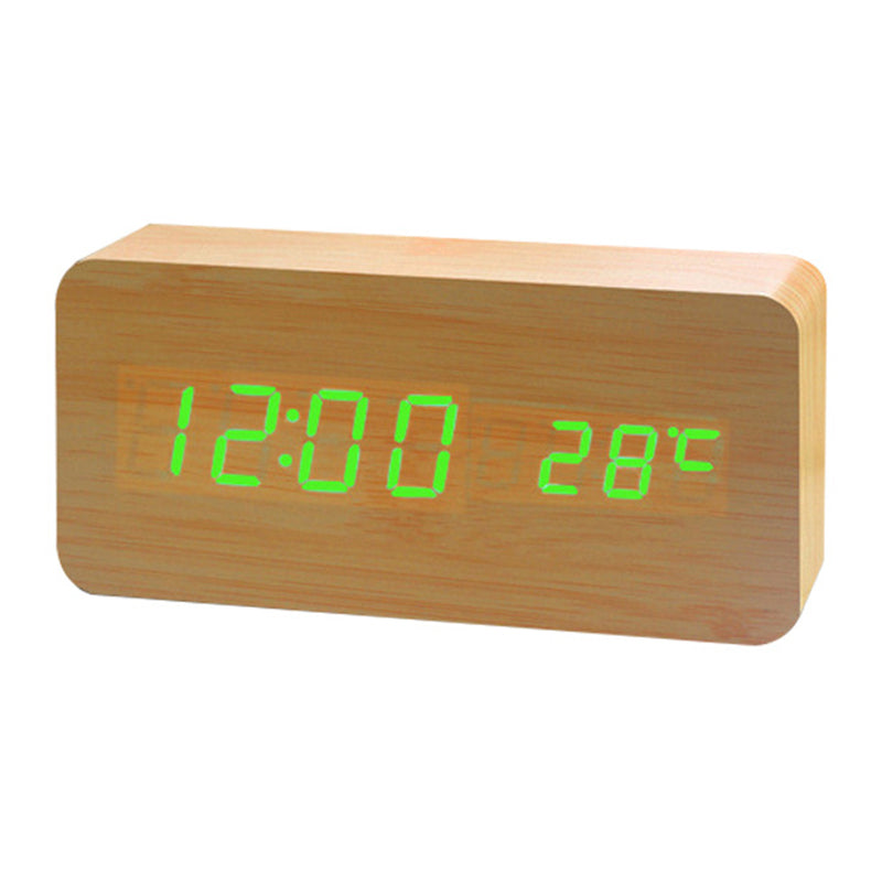 Bamboo wood green clock