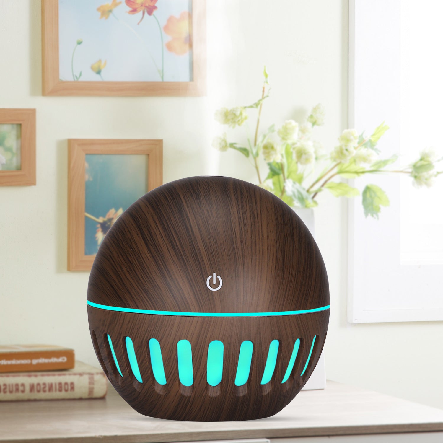 USB Wood Grain Hollow Home Humidifier