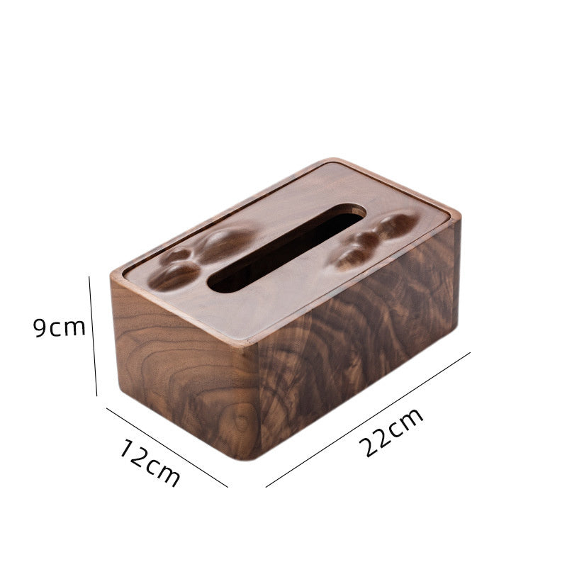 Black Walnut Solid Wood Tissue Box