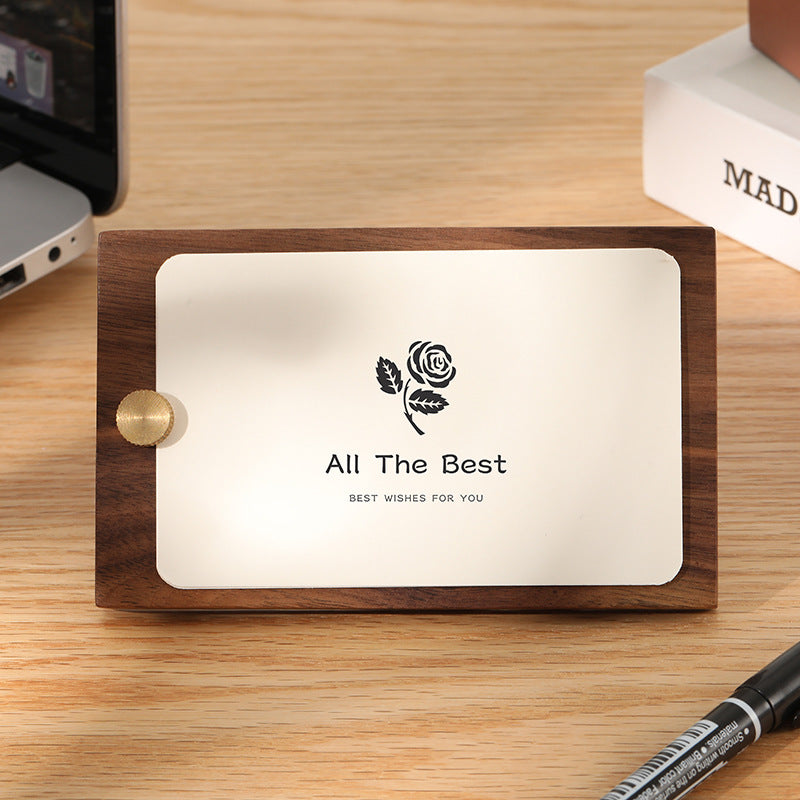 Solid Wood Business Card Holder Wooden Note