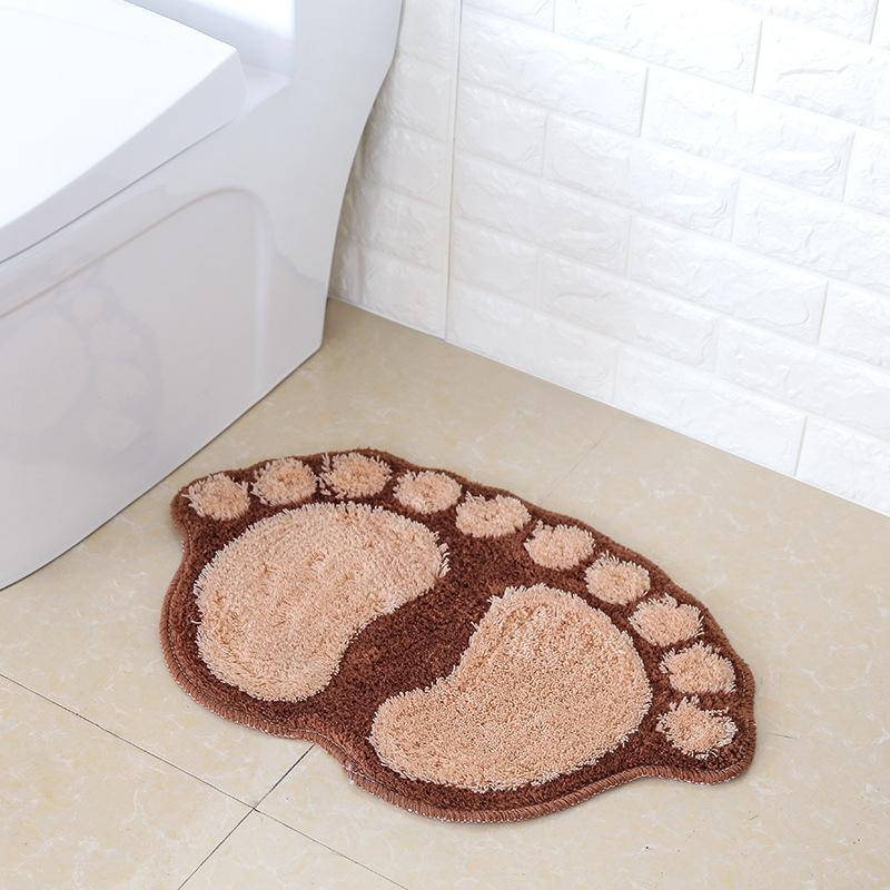 Foot Print Bath Mats Non-slip Bathroom Carpet Mat