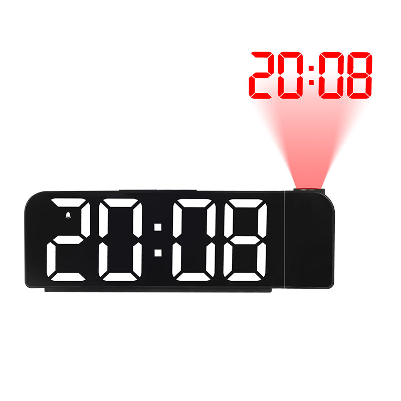 Projection Alarm Clock | Black Surface White Light