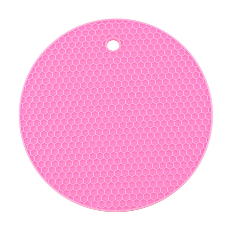 Pink Color Silicone Trivet Mat