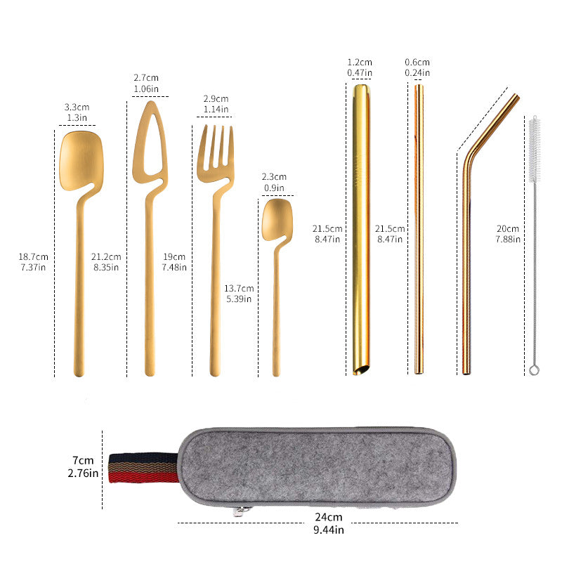 Gold Color Fork And Spoon Size