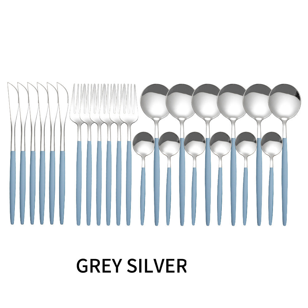 Grey Silver 24 Piece Set