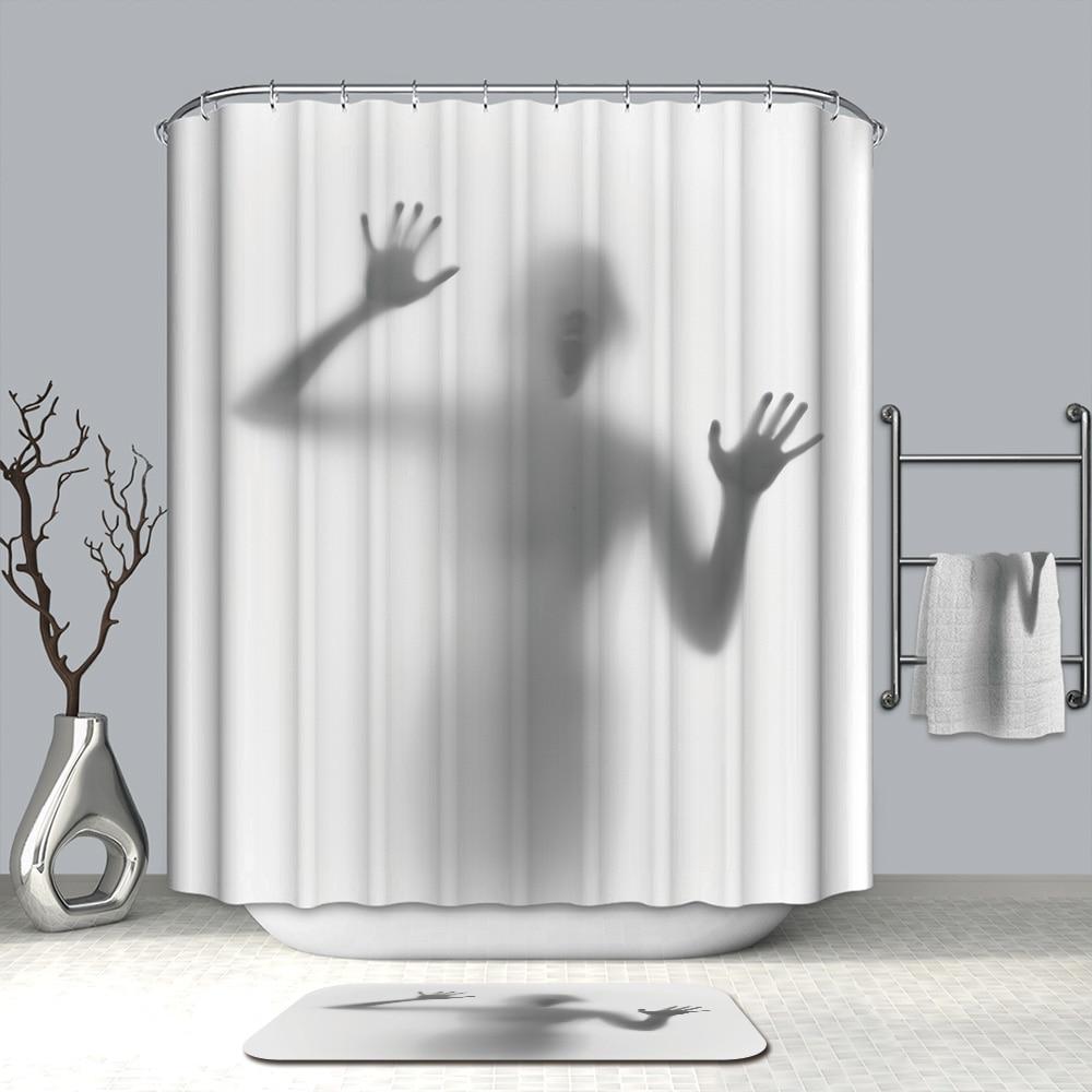 Bathroom Curtain Waterproof Polyester Girl Shadow 