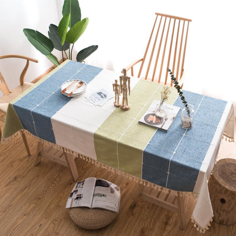 Restaurant Color Matching Striped Plaid Tablecloth