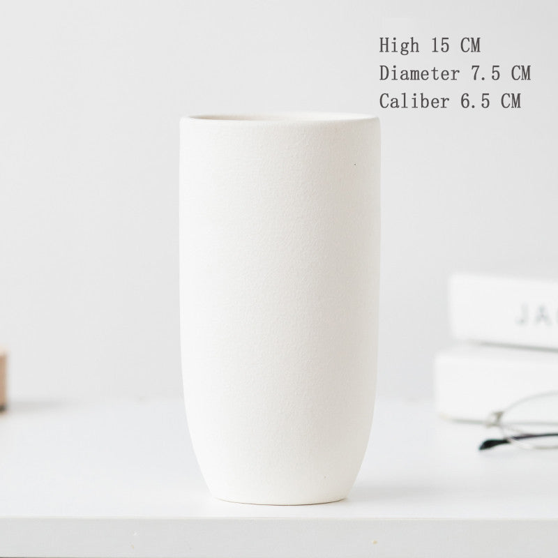 Simple Retro Frosted Ceramic Vase