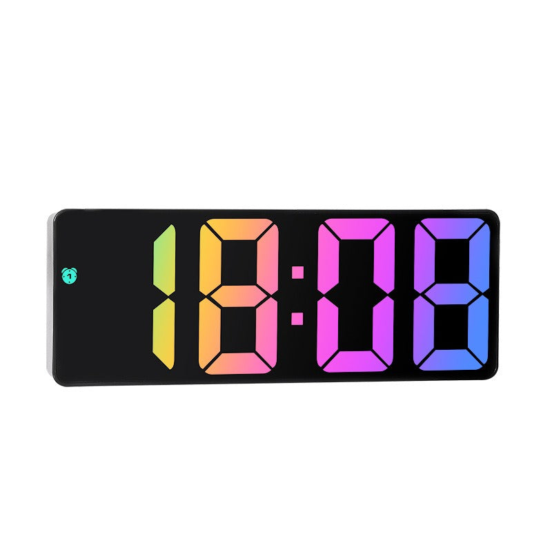 0725 Black Shell Black Face D mirror clock | love-gadgets
