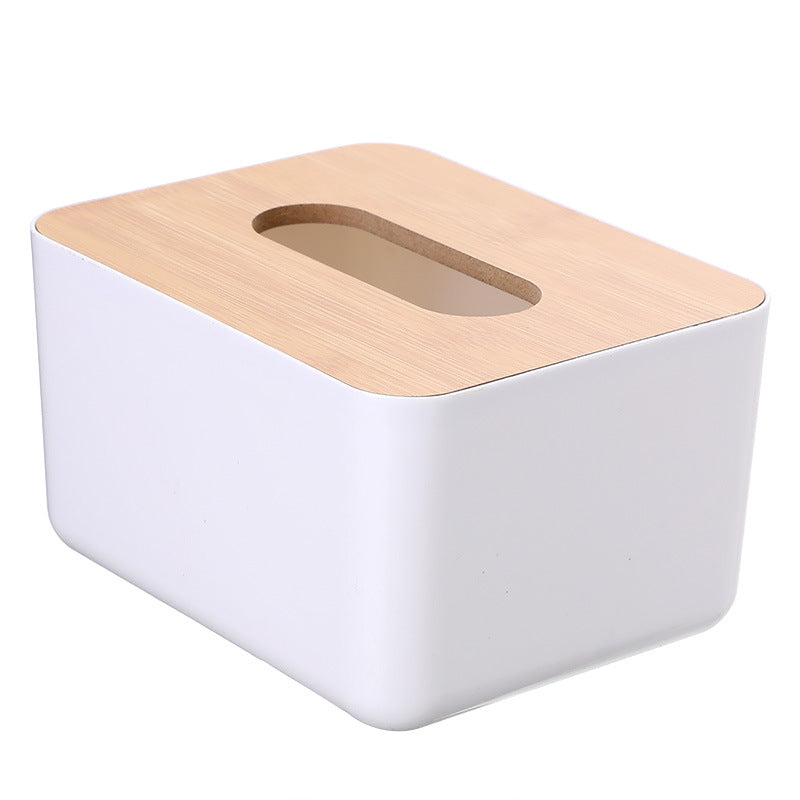 Desktop Bamboo And Wood Tissue Box