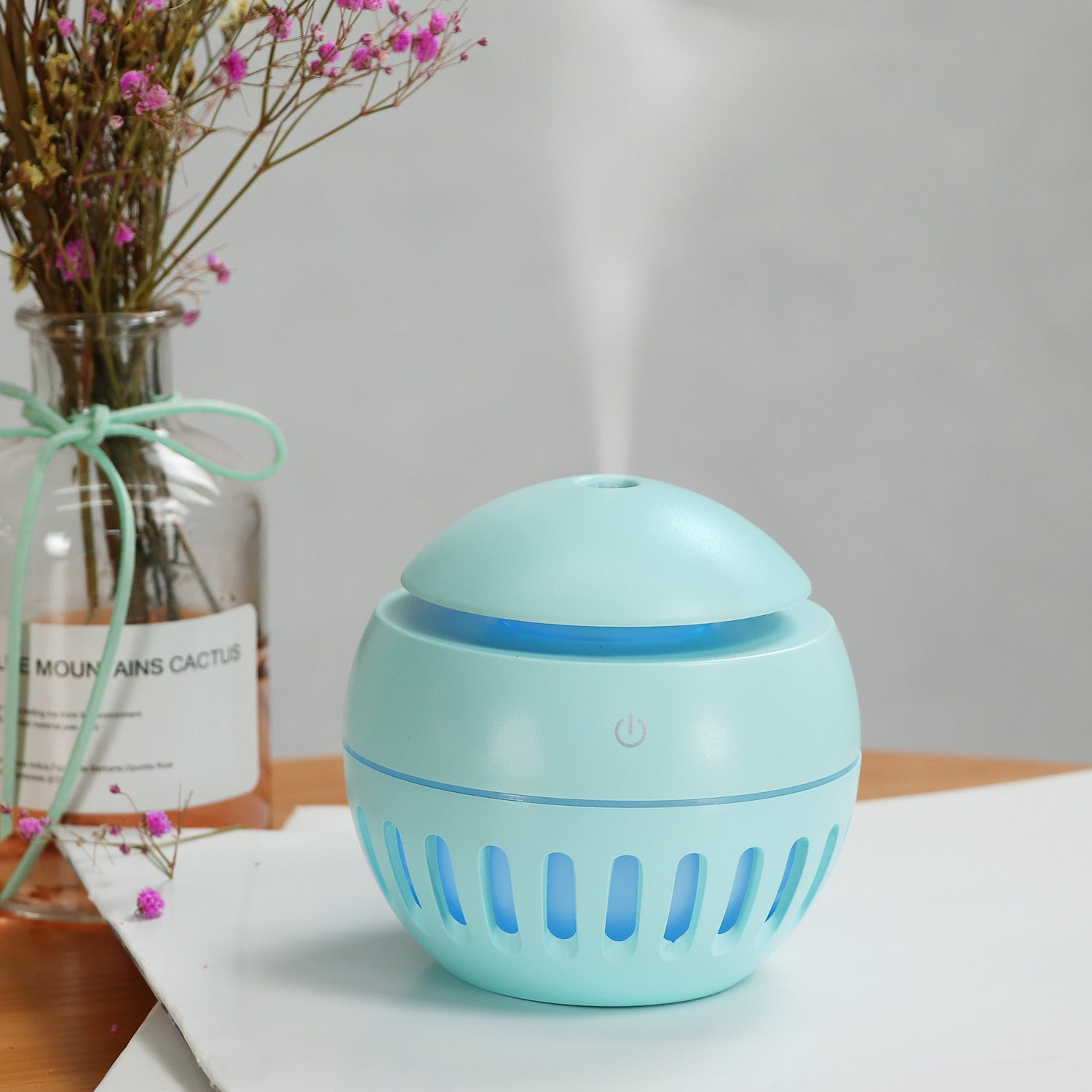 USB Office Home Mini Bedroom Hollow Blue Humidifier 