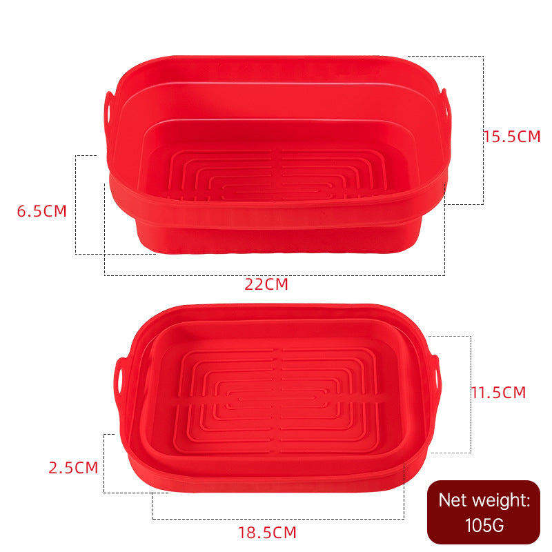 Dimension of Red Color Silicone Air Fryer Basket