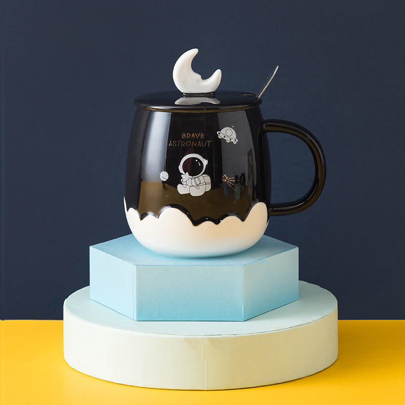 Creative Astronaut Ins Style Ceramic Cup With Lid 