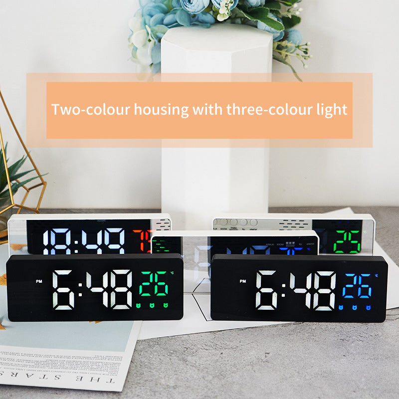 Two Color housing with three color light Small LED Clock