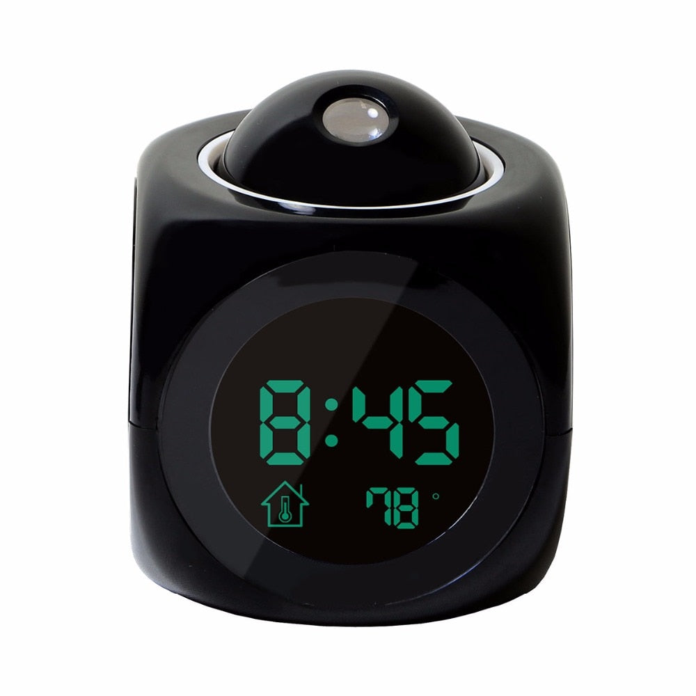 Black color LCD Projection Alarm Clock