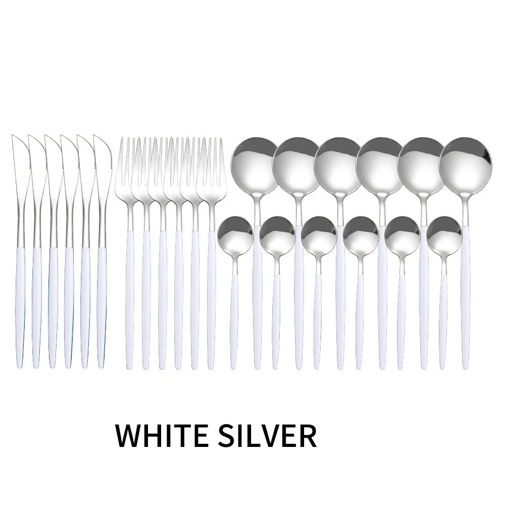 White Silver 24 Piece Set