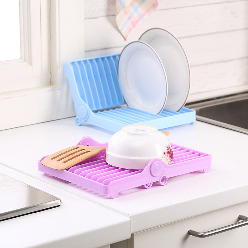 Collapsible Plate Storage Drain Rack