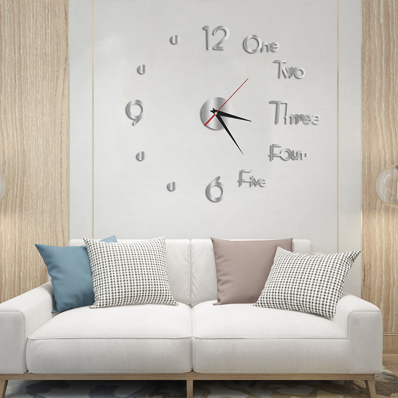 living room silver wall clock