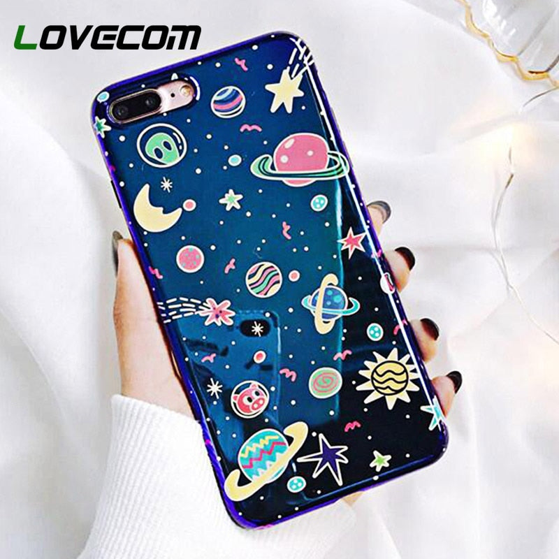 Universal Phone Case For iPhone Cute Planet Moon Star 