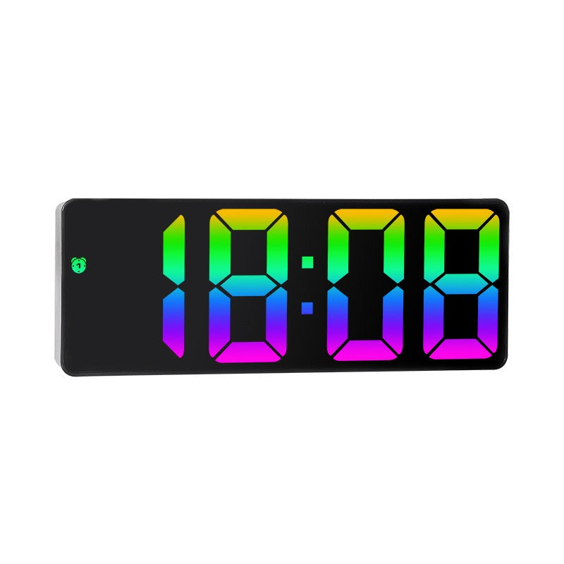 0725 Black Shell Black Face mirror clock | love-gadgets