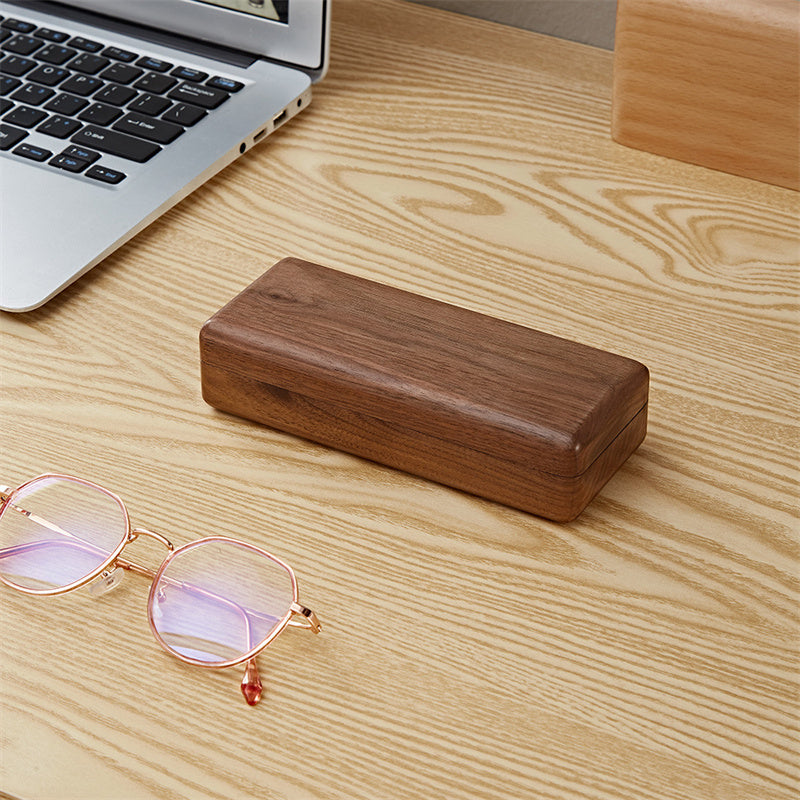 Black Walnut  Wood Glasses Box