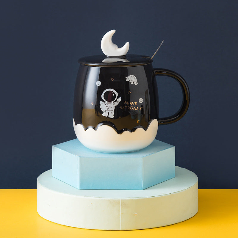 Creative Astronaut Ins Style Ceramic Cup With Lid 