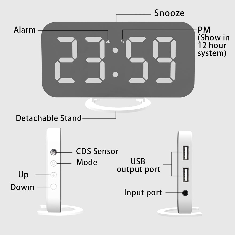 Mirror Alarm Clock specification 