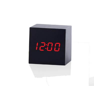 Red color time on a table clock