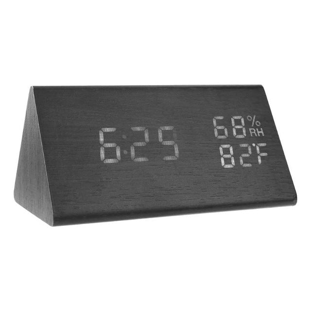 Black color clock thermometer