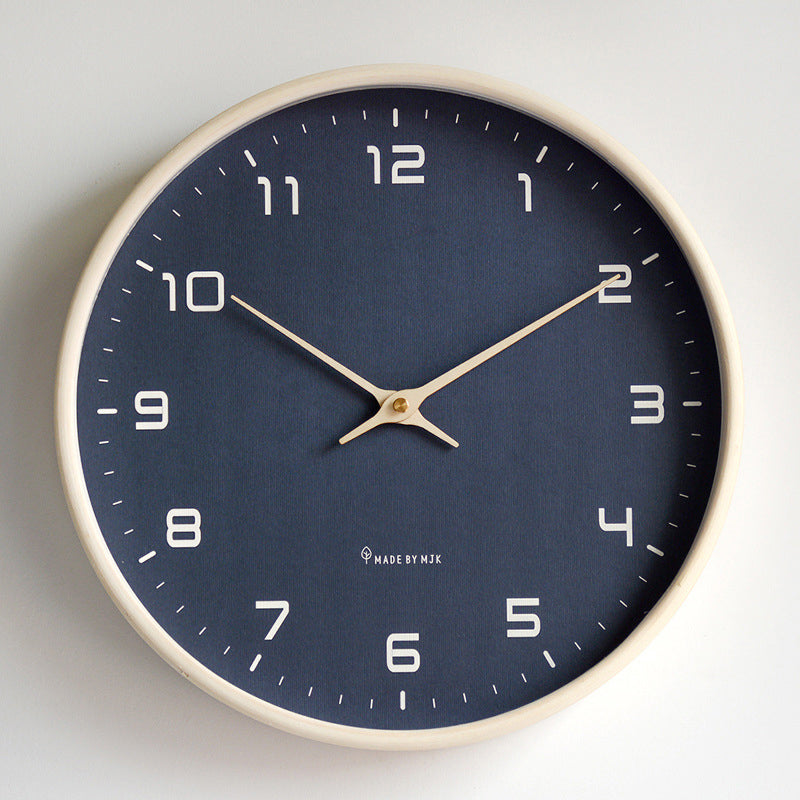 Solid Blue Wood Wall Clock