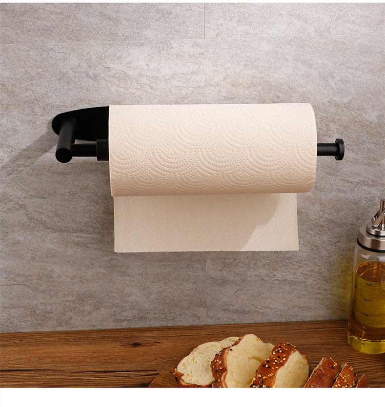 Black Cabinet Perforated Free Kitchen Paper Towel Rack