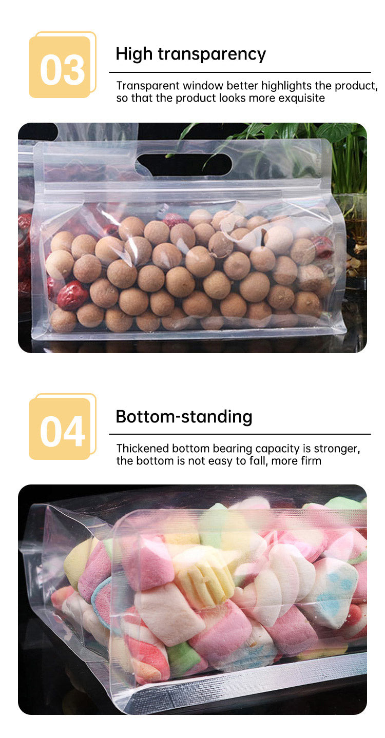 Portable Transparent Octagonal Food Packaging Bags