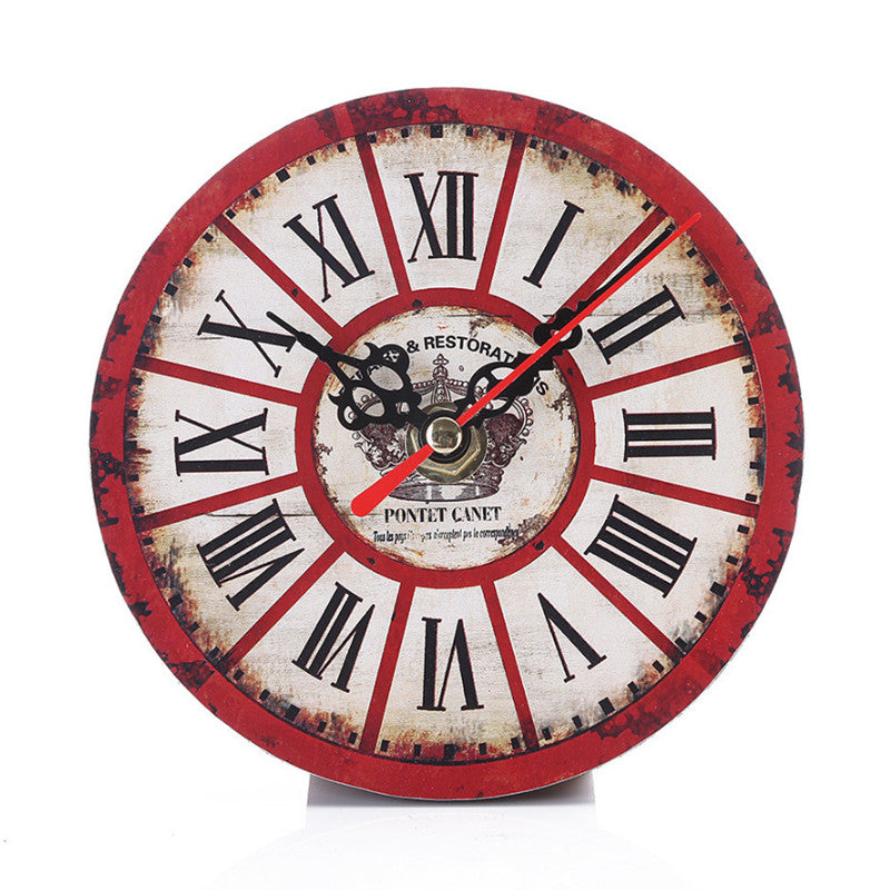 Red Color Retro Wall Clock 