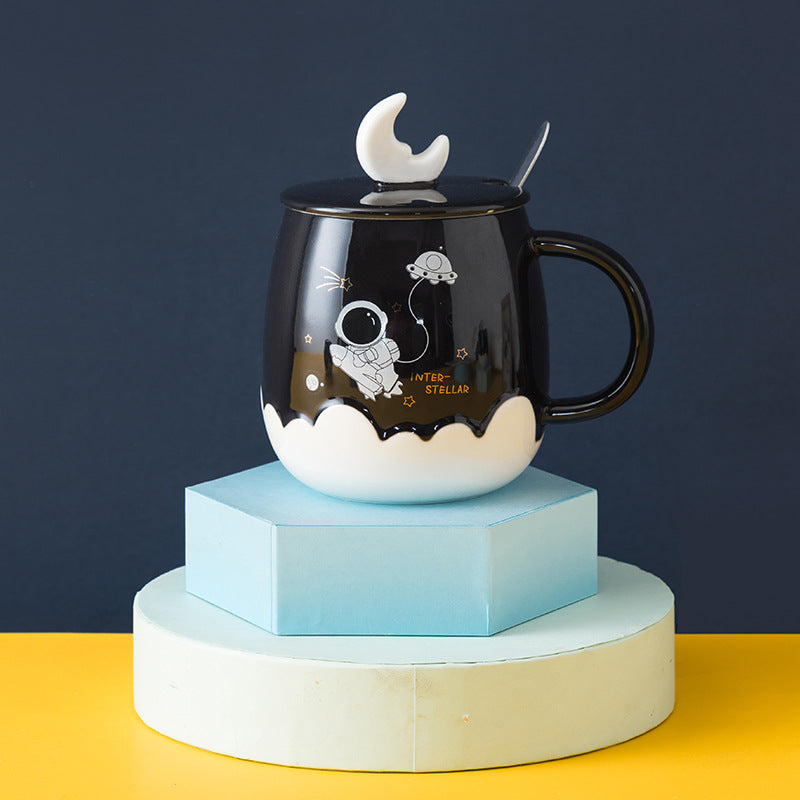 Creative Astronaut Ins Style Ceramic Cup With Lid 