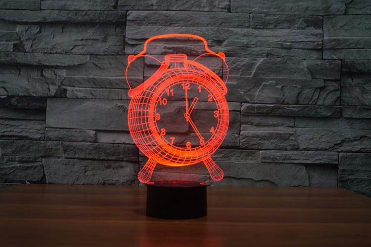 Rad Color 3D Clock LED Night Light 