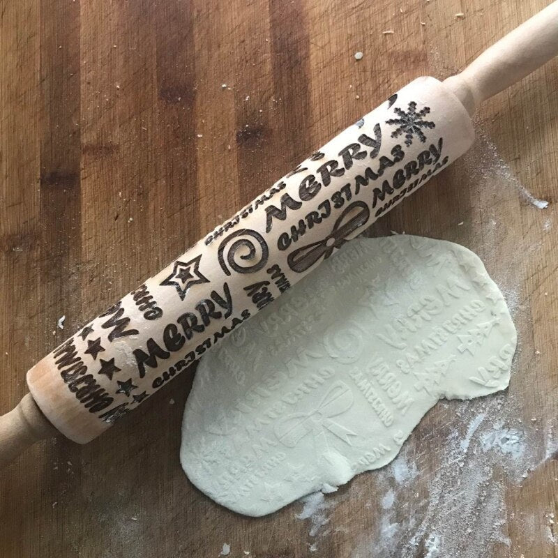 Christmas Embossing Small Rolling Pin