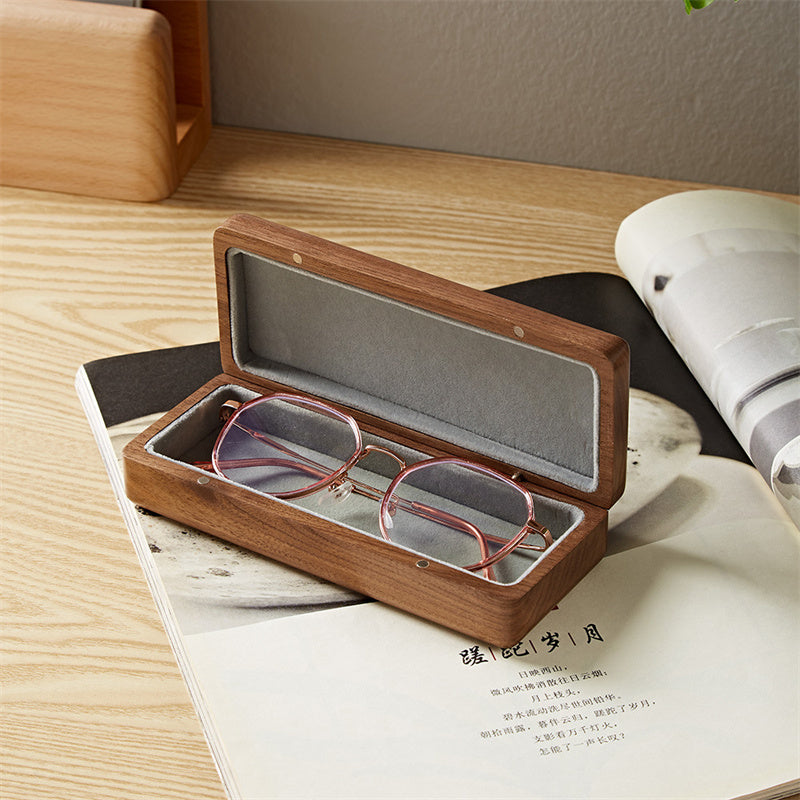 Black Walnut  Wood Glasses Box