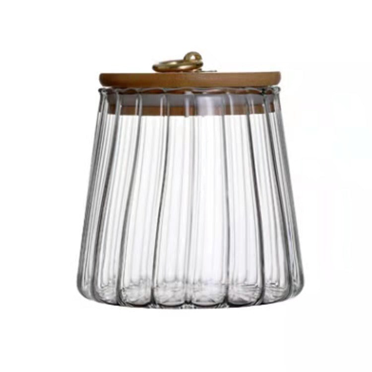 Large Capacity Glass Jar Bamboo Sealed