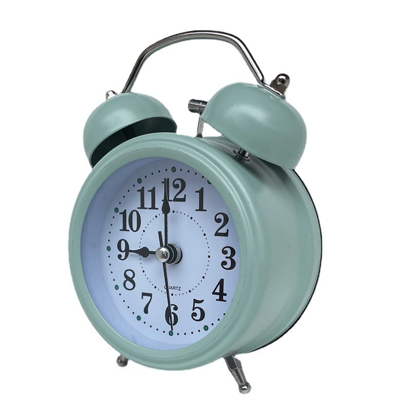 light green ringing metal alarm clock