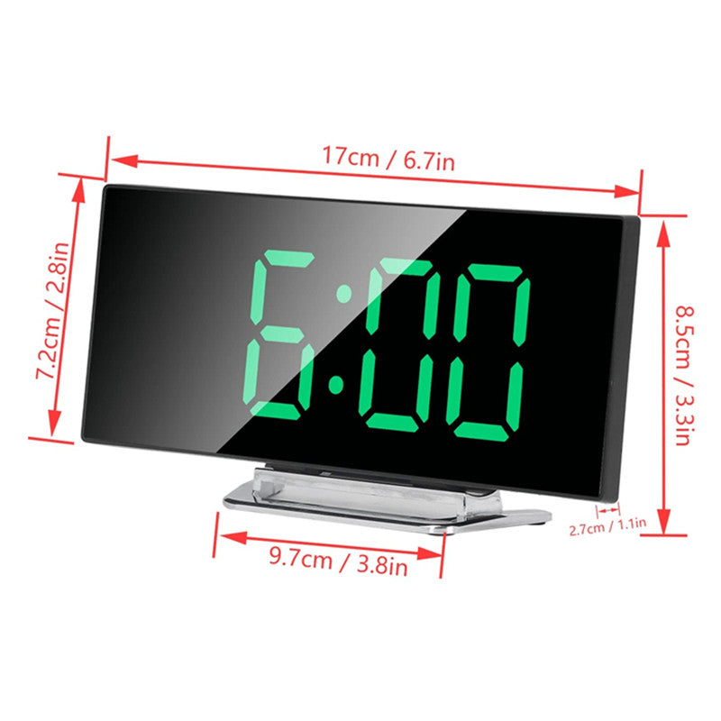 Fashion Curved Screen Clock Size